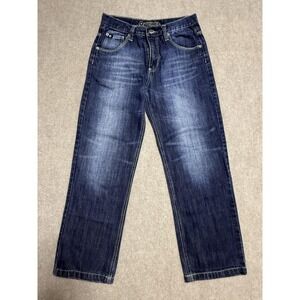 Southpole Jeans Mens 16 Blue Denim Straight Leg Relaxed Fit Embroidered‎ Pockets